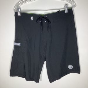 Hawaiian Island Creations Enjoy The‎ Ride Mens Board Shorts Black Size 30 NWT